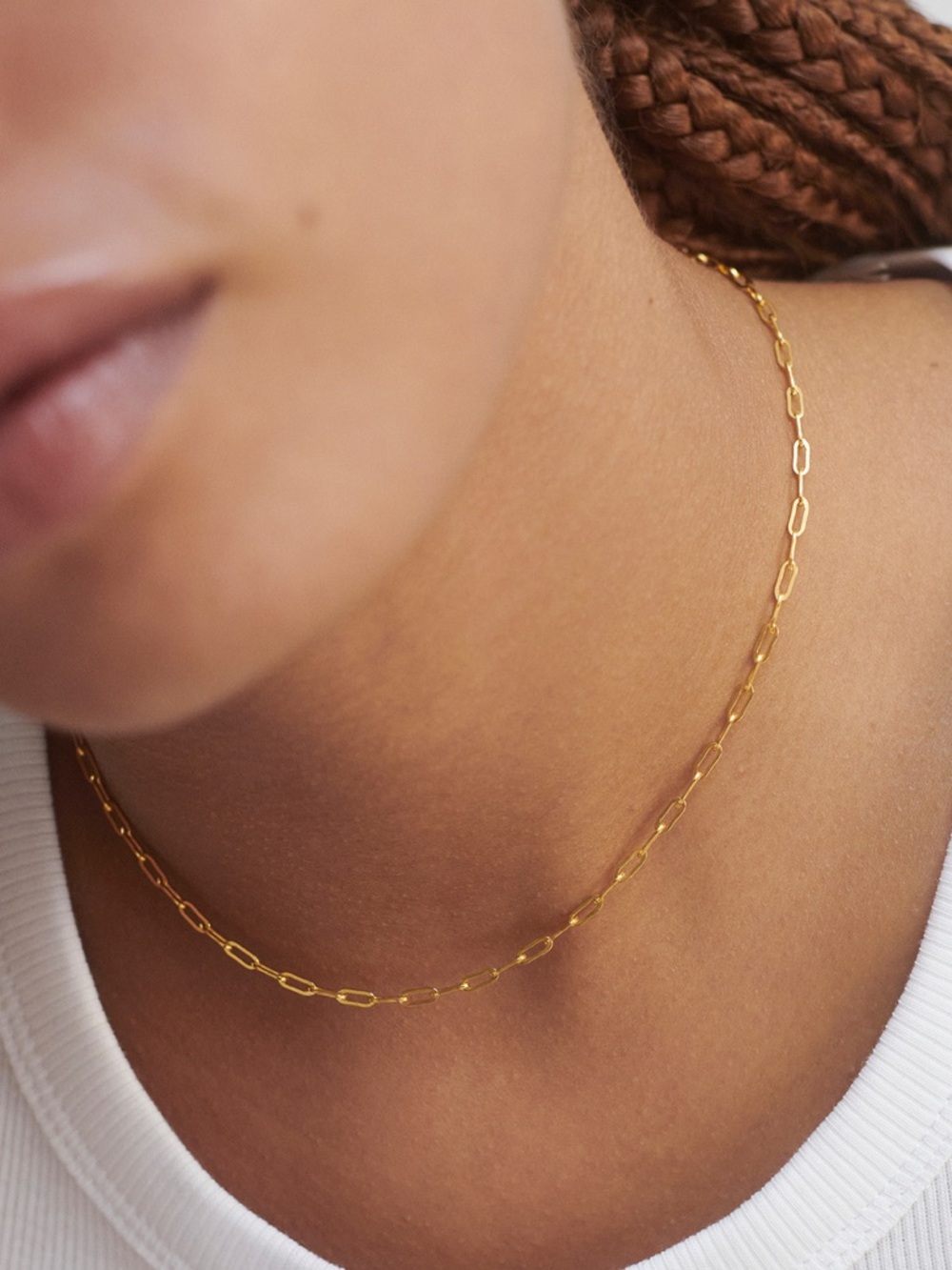 Monica Vinader Paperclip Choker Chain Necklace 16' 🌟 NWOT